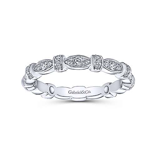 Gabriel & Co 14k White Gold 0.27ct Diamond Stack Stackable Ring LR4579W45JJ