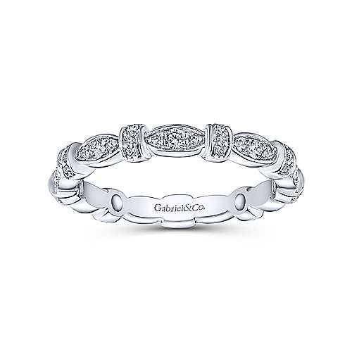 Gabriel & Co 14k White Gold 0.27ct Diamond Stack Stackable Ring LR4579W45JJ