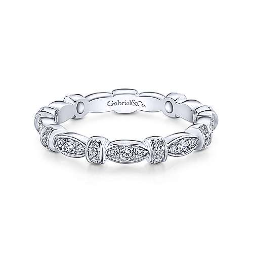 Gabriel & Co 14k White Gold 0.27ct Diamond Stack Stackable Ring LR4579W45JJ