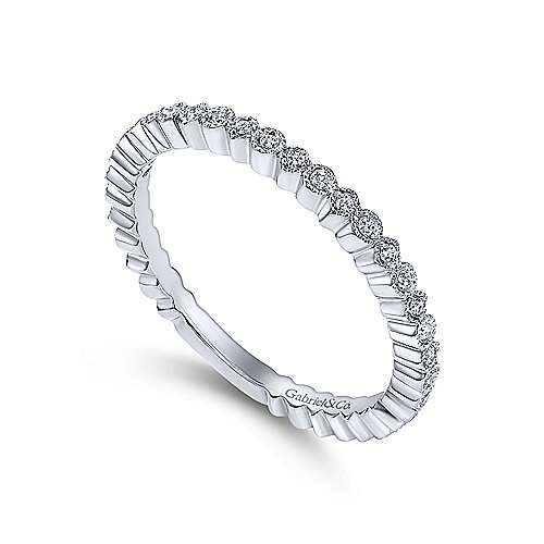 Gabriel & Co. 14K White Gold Scalloped Diamond Stackable Ring LR4801W45JJ