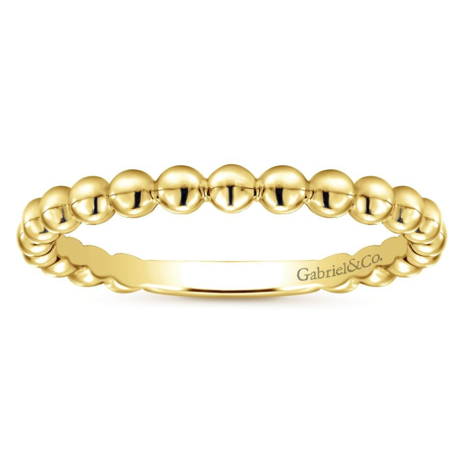 Gabriel &amp; Co. 14K Yellow Gold Beaded Stackable Ring LR4871Y4JJJ