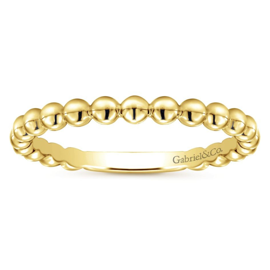 Gabriel & Co. 14K Yellow Gold Beaded Stackable Ring LR4871Y4JJJ