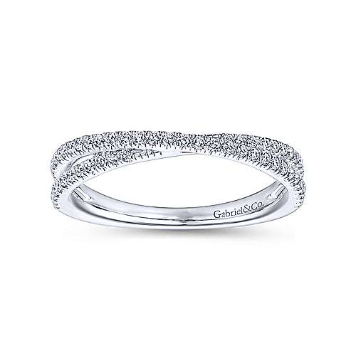 Gabriel &amp; Co. 14K White Gold Criss Cross Diamond Stackable Ring LR51169W45JJ