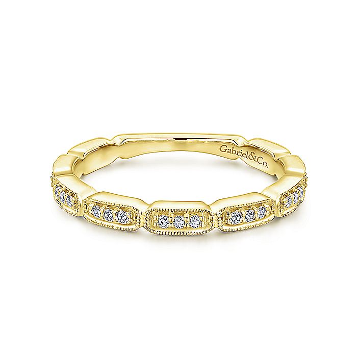 Gabriel & Co. 14K Yellow Gold Segmented Diamond Stackable Ring LR51176Y45JJ