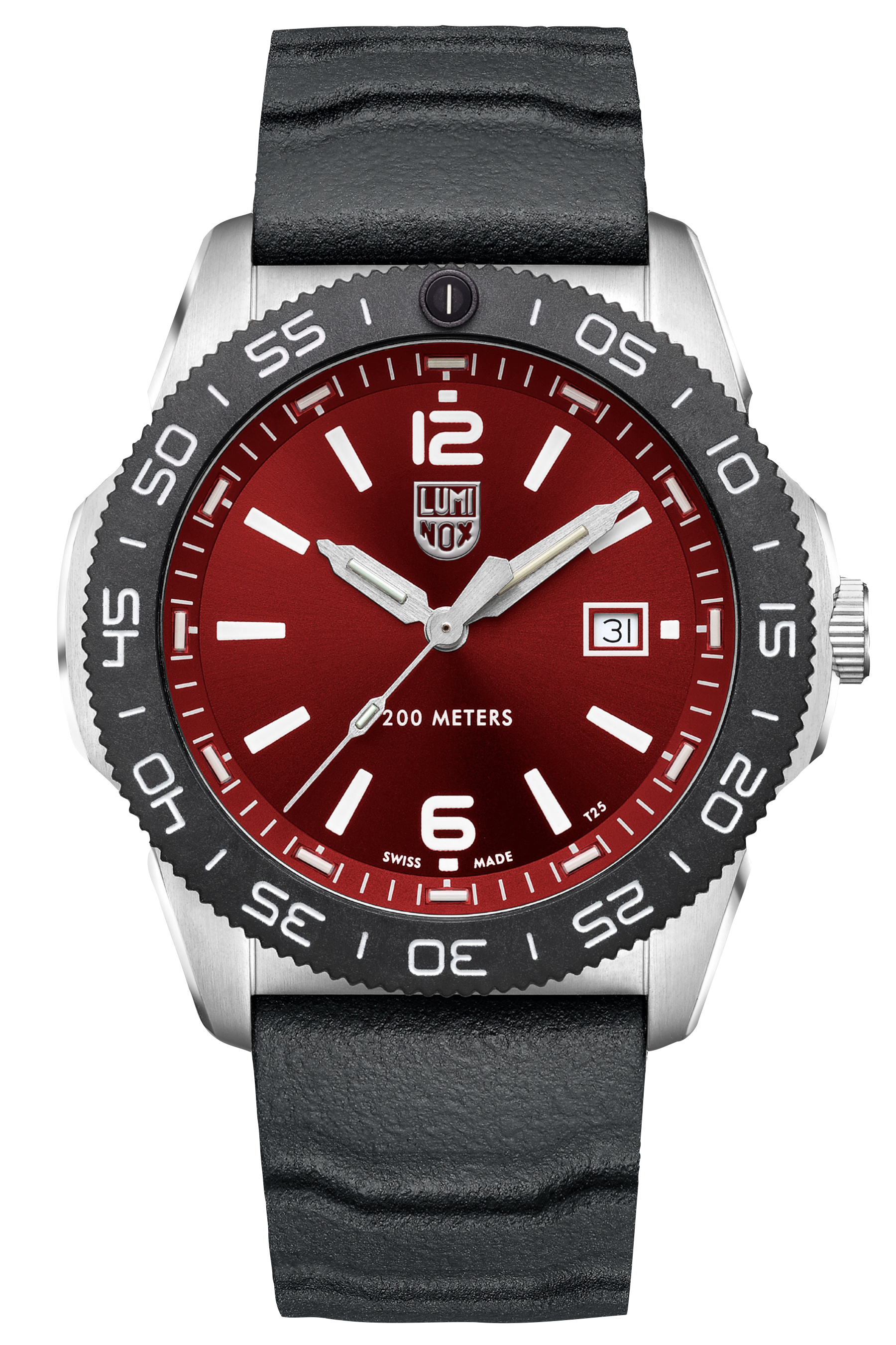 Luminox 3135 Pacific Diver Rubber Strap Crimson Red Dial Watch