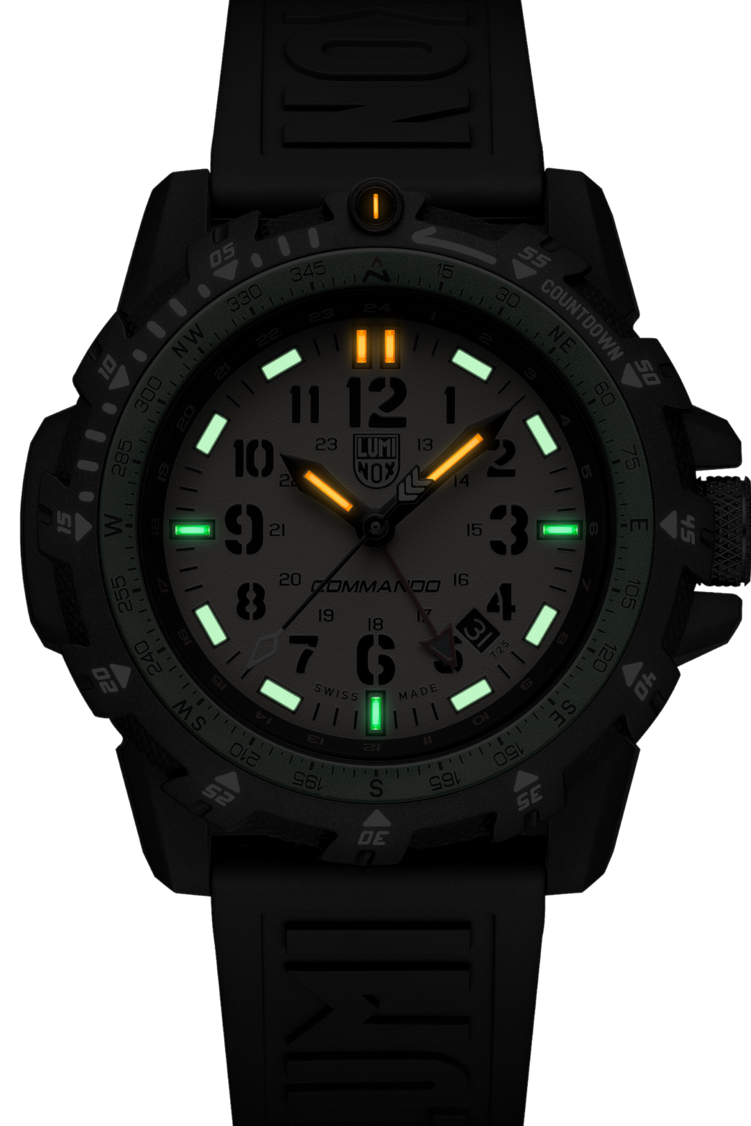 LUMINOX 3337 Commando Raider Military Green Rubber Strap Watch