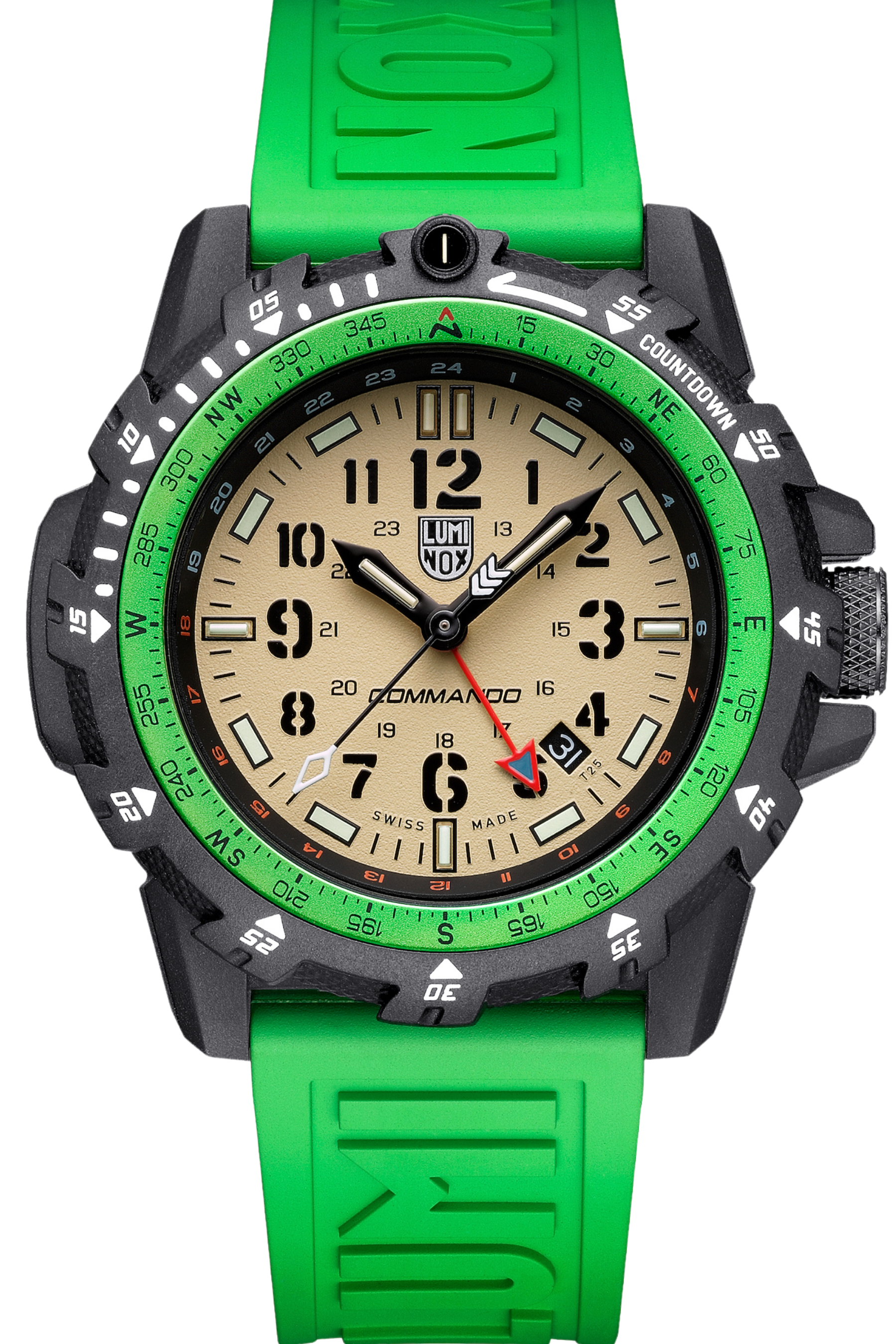 LUMINOX 3337 Commando Raider Military Green Rubber Strap Watch