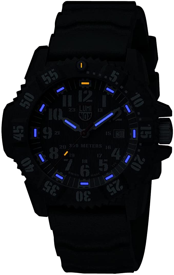 Luminox 3801 Carbon Seal Black Dial Rubber Strap Watch