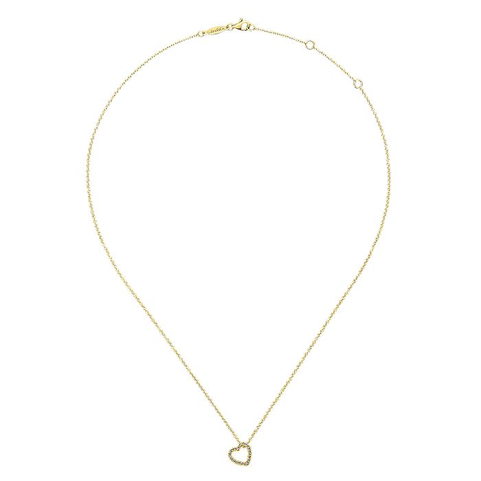 Gabriel & Co. 14k Yellow Gold 0.09ct Diamond Heart Pendant Necklace NK5451Y45JJ