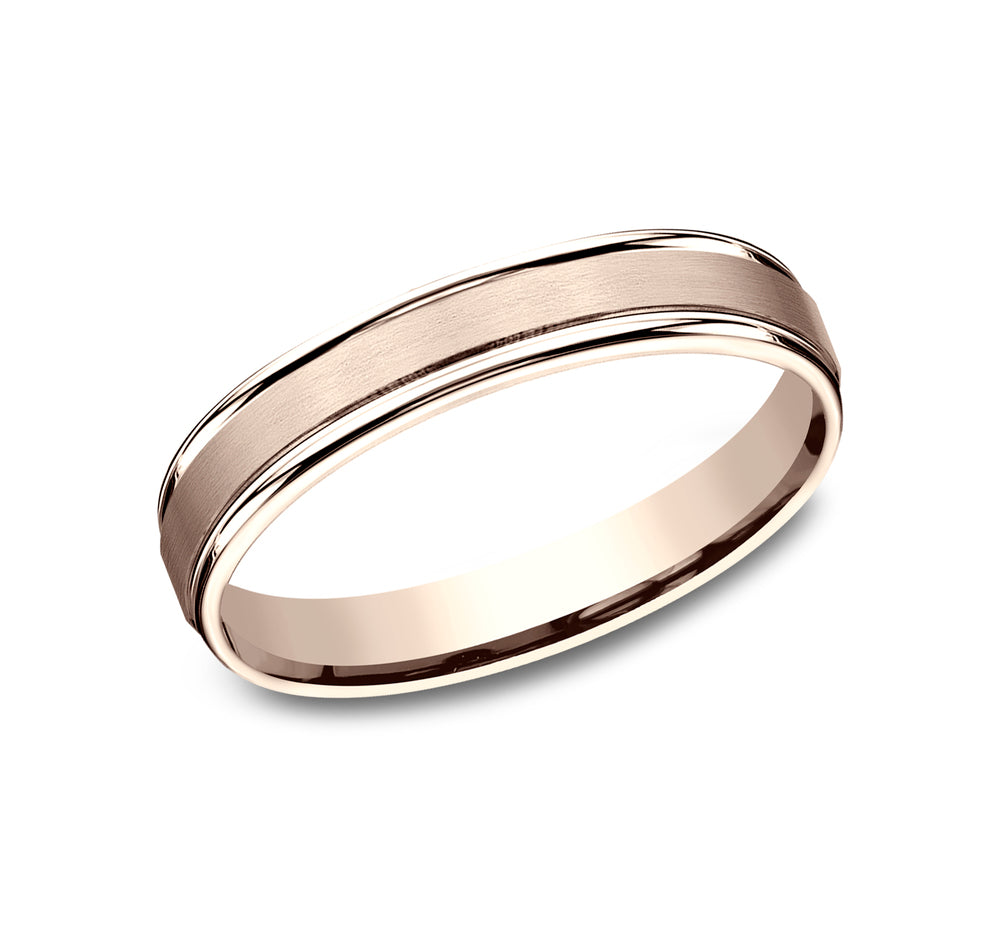 Benchmark RECF7402SR Rose 14k 4mm Men's Wedding Band Ring