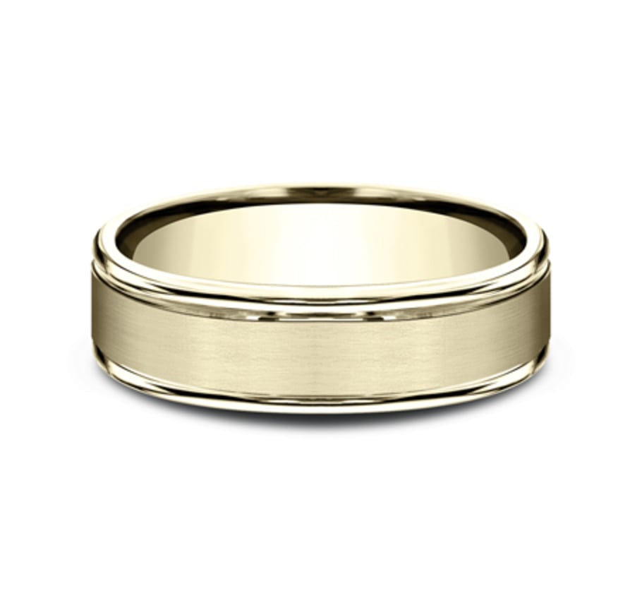 Benchmark RECF7602SY Yellow 14k 6mm Men's Wedding Band Ring