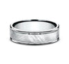 Benchmark RECF76044W White 14k 6mm Men's Wedding Band Ring