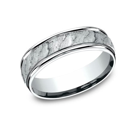 Benchmark RECF8465626W White Gold 14k 6.5mm Men's Wedding Band Ring