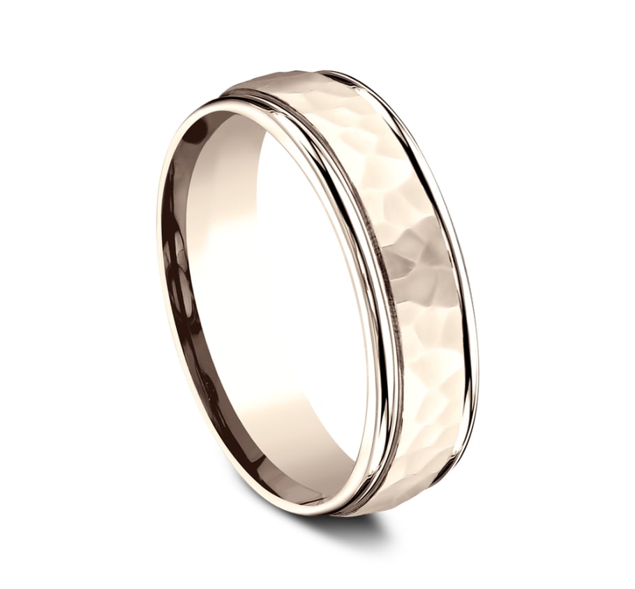 Benchmark RECF865591R Rose 14k 6.5mm Men's Wedding Band Ring