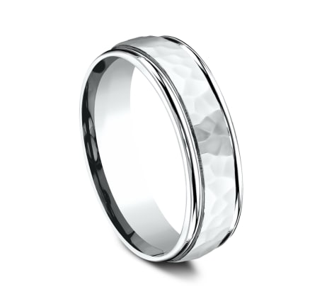 Benchmark RECF865591W White 14k 6.5mm Men&#39;s Wedding Band Ring