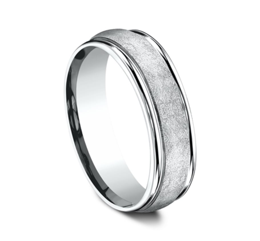 Benchmark RECF86585W White Gold 14k 6.5mm Men&#39;s Wedding Band Ring