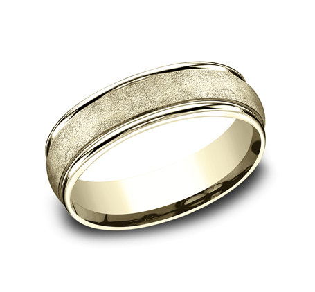 Benchmark RECF86585Y Yellow Gold 14k 6.5mm Men&#39;s Wedding Band Ring