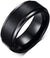 Tungsten Carbide 8mm Black High Polish Satin Men Fancy Wedding Band Ring Size 8