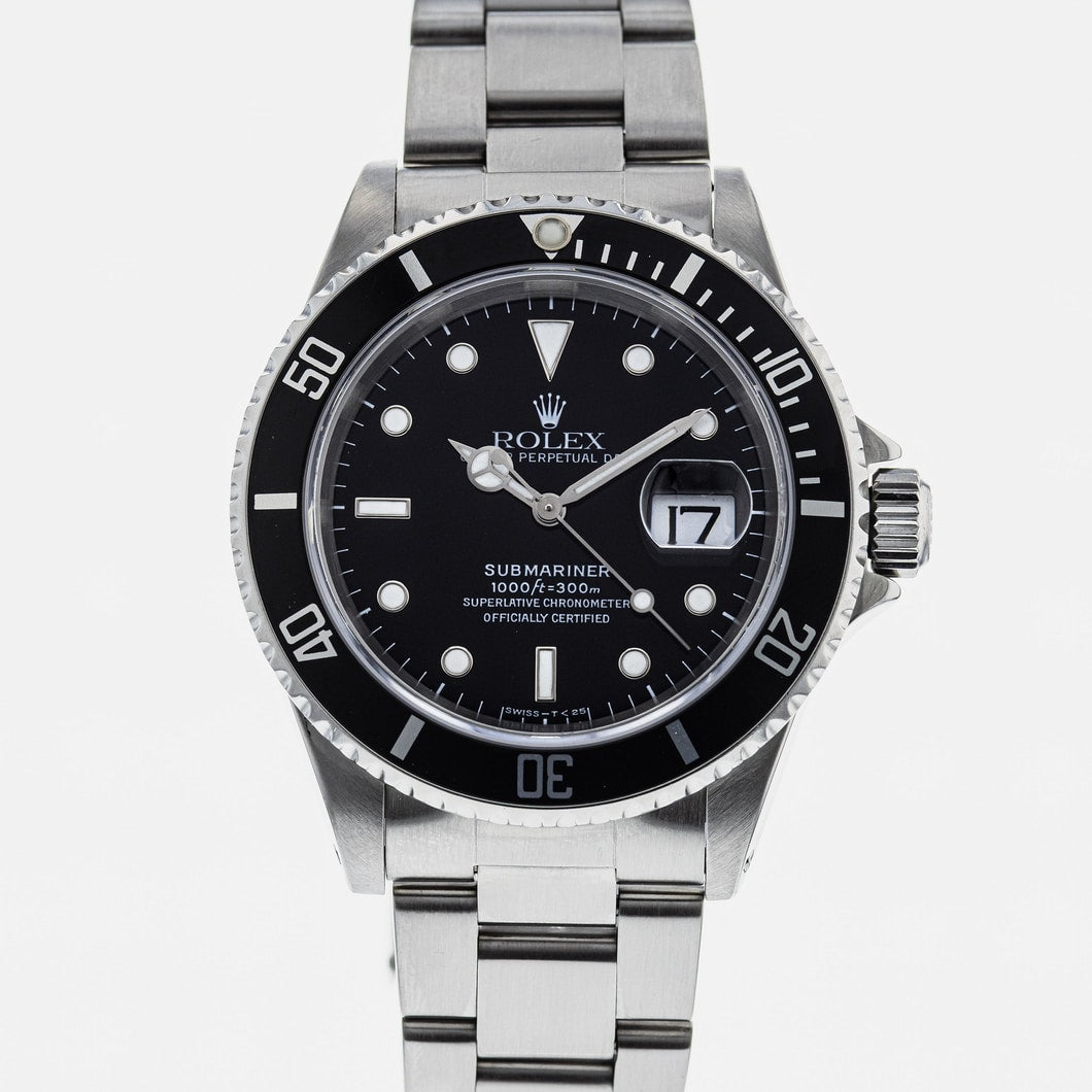 Preowned Rolex 16610 Submariner Date Good Condition Automatic Black Dial 40mm Watch with NEW BOX