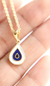 Luxe Time USA .925 Sterling Silver Evil Eye Enamel Necklace Pendant 16 Inch w/ Extension