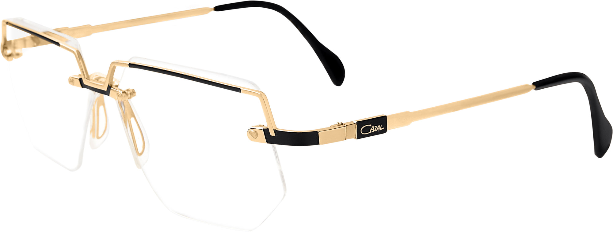 Cazal 742  COLOR:  095 BLACK-GOLD SIZE:  59/13 Eyeglasses