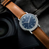 Hamilton H38425540 Intra-Matic Brown Leather Automatic Blue Dial Watch