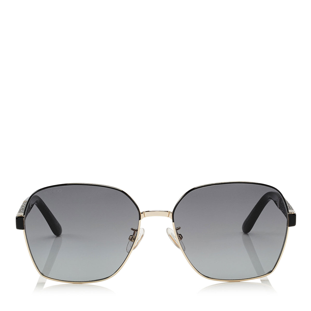 JIMMY CHOO Sia Black Geometrical Sunglasses with Crystal Powder Fabric ITEM NO. SIAFS61EAE2