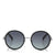 JIMMY CHOO Andie Black Acetate Round Framed Sunglasses with Silver Lurex Detailing ITEM NO. ANDIENS54EB1A