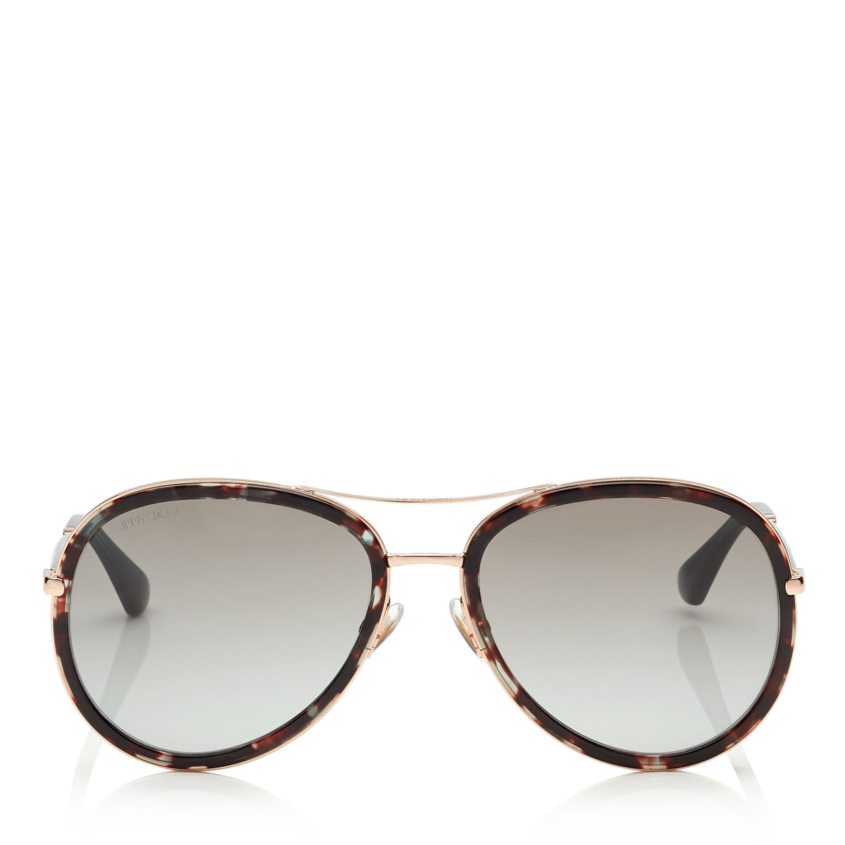 JIMMY CHOO Tora Havana and Green Aviator Sunglasses ITEM NO. TORAS57E1M5