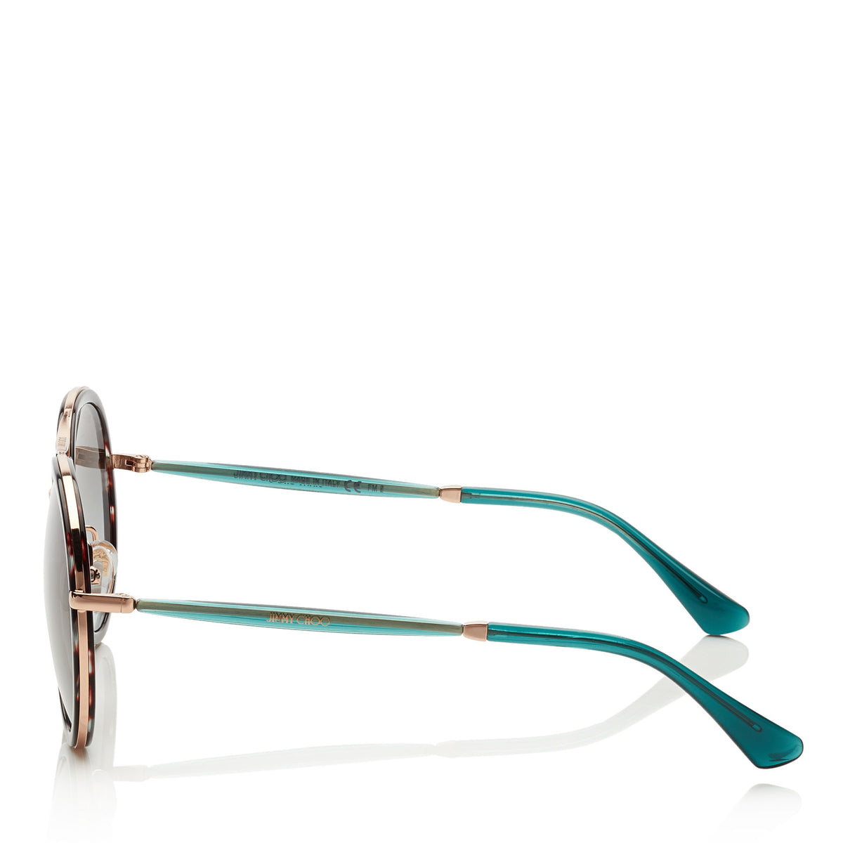 JIMMY CHOO Tora Havana and Green Aviator Sunglasses ITEM NO. TORAS57E1M5