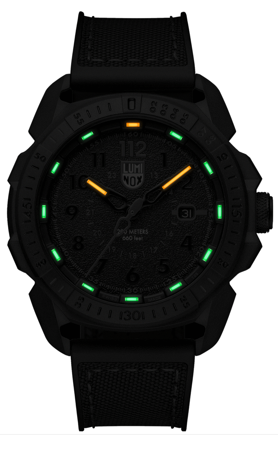 Luminox 1002 ICE-SAR ARCTIC Black w/ Red Stitching Watch