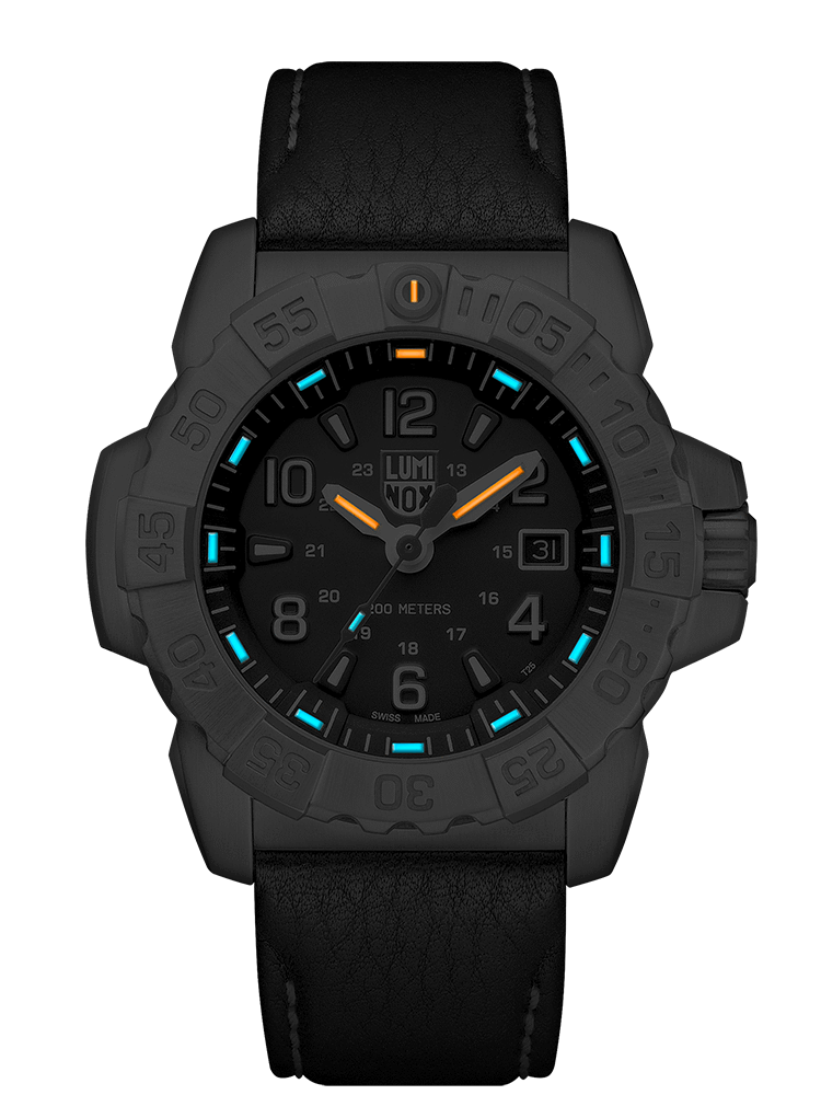 Luminox 3251 Navy Seal Steel Leather Strap Watch
