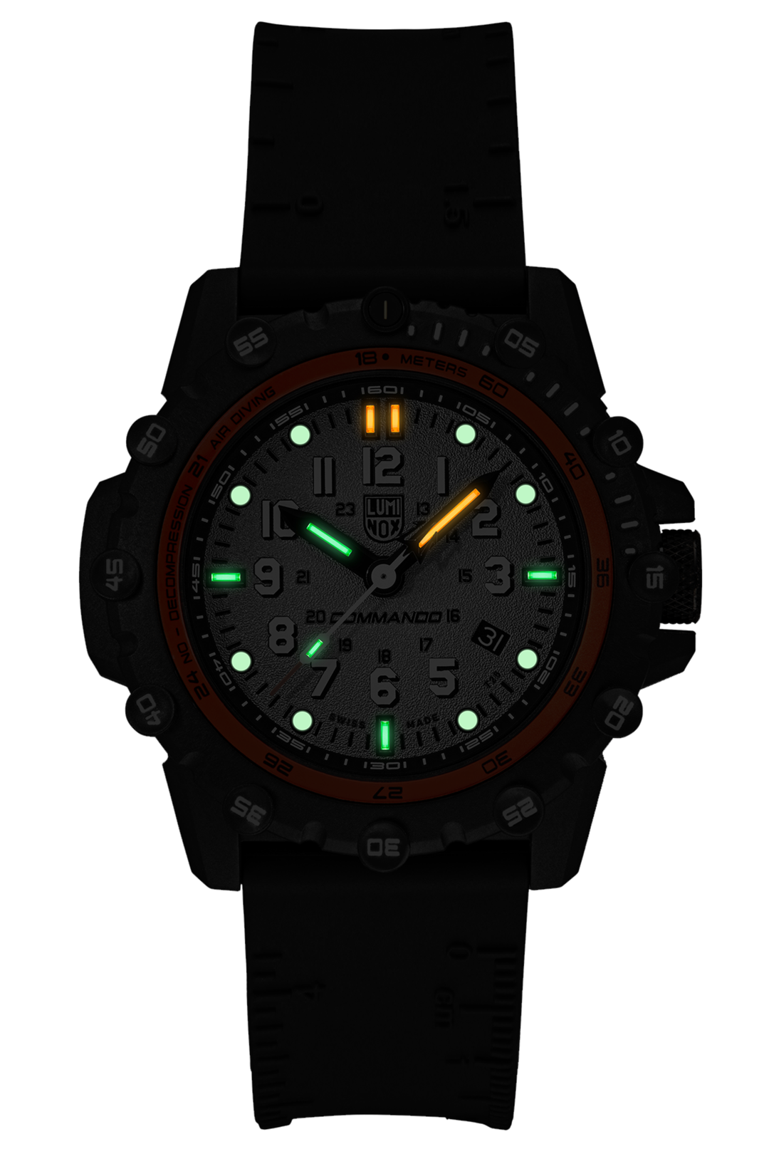 Luminox 3301 Commando Frogman 46mm Case Black Rubber Strap Watch