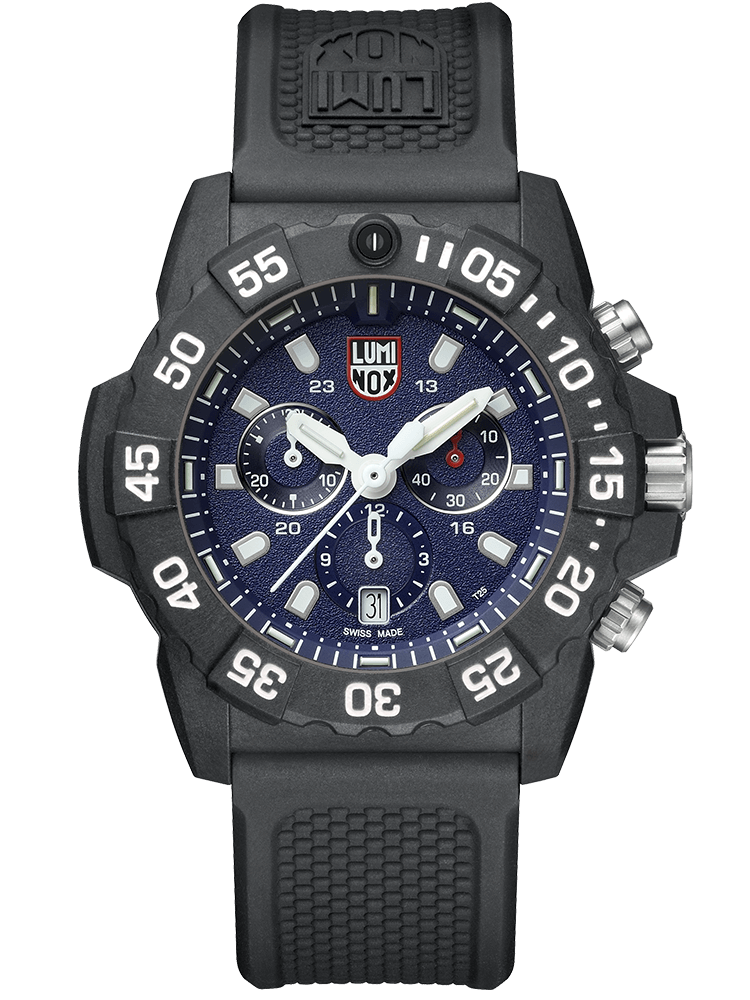 Luminox 3583 Navy Seals Blue Dial Chronograph Rubber Strap 45mm Watch