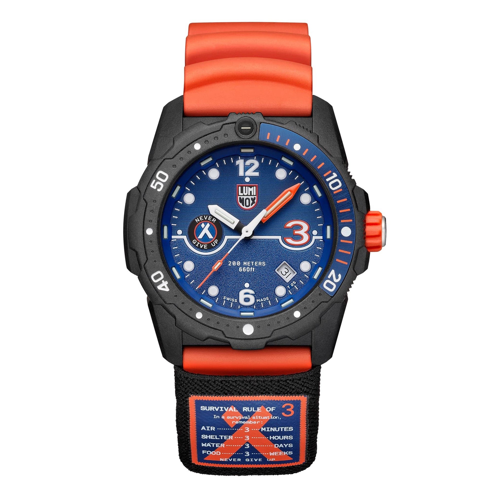 Luminox 3723.R3.1 LIMITED EDITION Bear Grylls Survival SEA Series Orange Rubber Watch