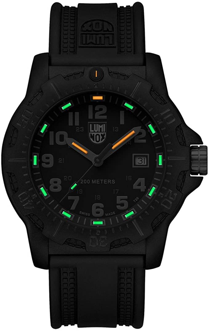 Luminox 8895 Black OPS 45mm Carbon Compound Case Black Rubber Strap Watch
