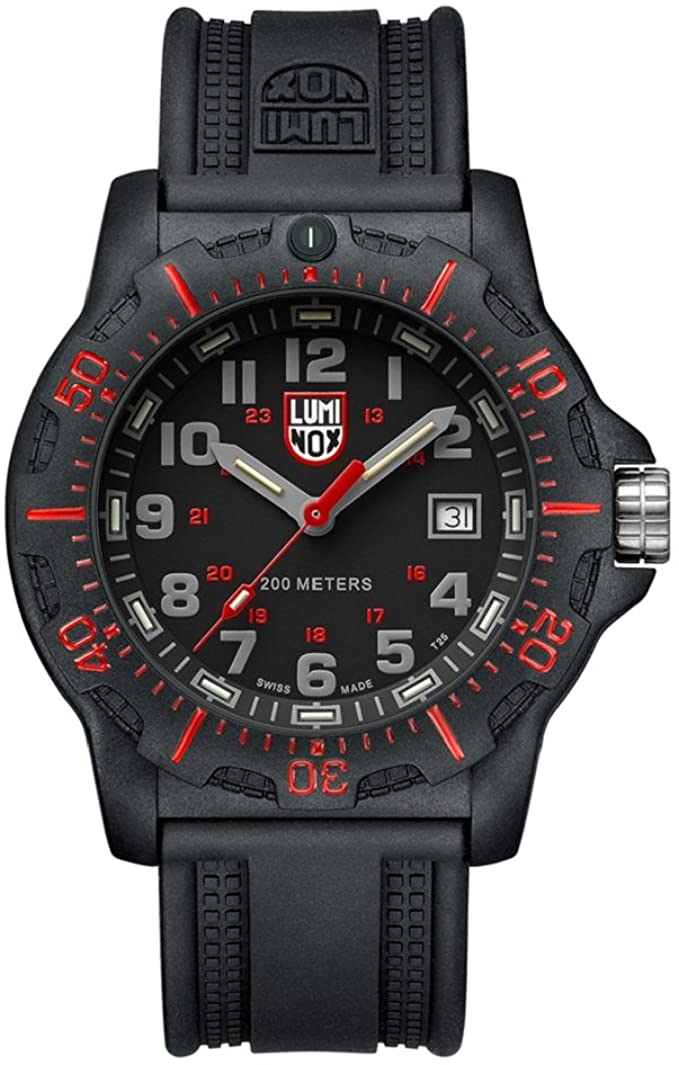 Luminox 8895 Black OPS 45mm Carbon Compound Case Black Rubber Strap Watch