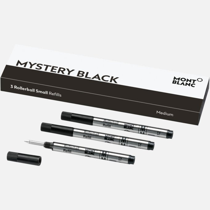 Montblanc MB107323 3 Rollerball Small (M) Mystery Black Pen Refill Ref. 107323