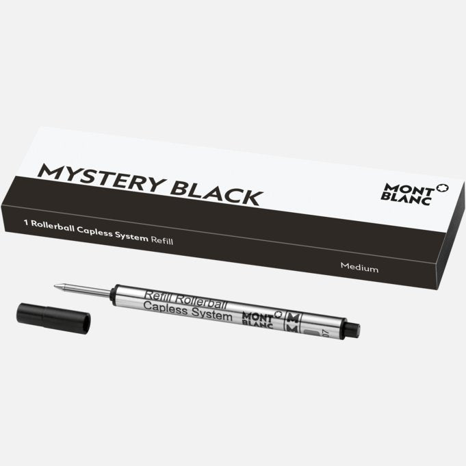 Montblanc MB113777 1 Rollerball Capless System (M) Mystery Black Pen Refill Ref. 113777