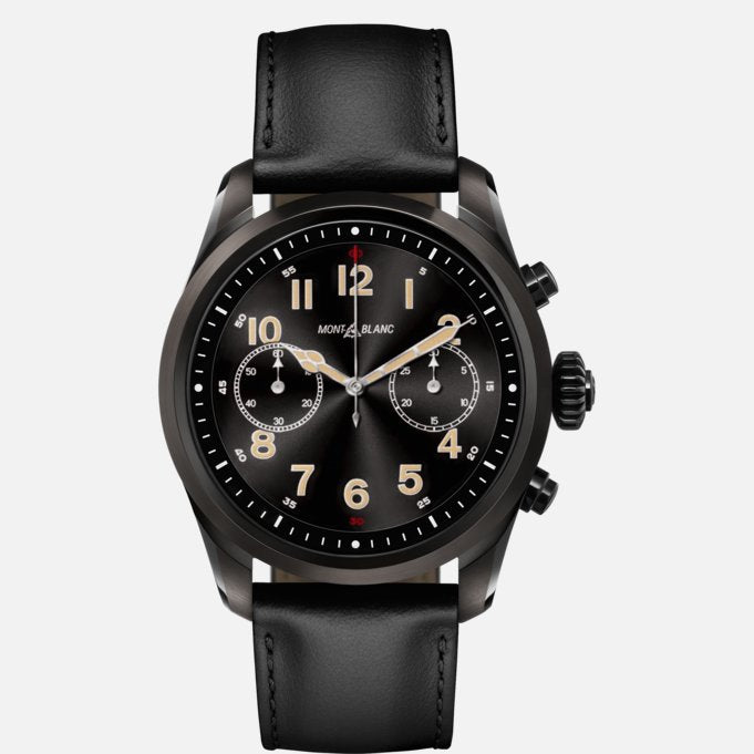 Montblanc MB119438 Summit 2 Stainless Steel Black and Leather Smart Watch Ref. 119438