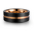 Tungsten Carbide 8mm Black Rose Gold Line Mens Wedding Band Ring Size 7