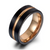 TUNGSTEN CARBIDE 8MM BLACK ROSE GOLD LINE MENS WEDDING BAND RING SIZE 8