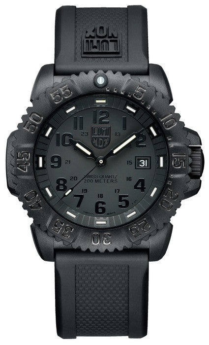Luminox 3051.BO Mens Navy SEAL Colormark Black Rubber Watch