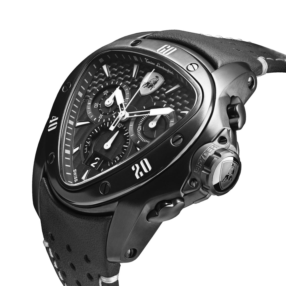 Tonino Lamborghini T9SD SPYDER Chronograph Black and White Quartz Watch