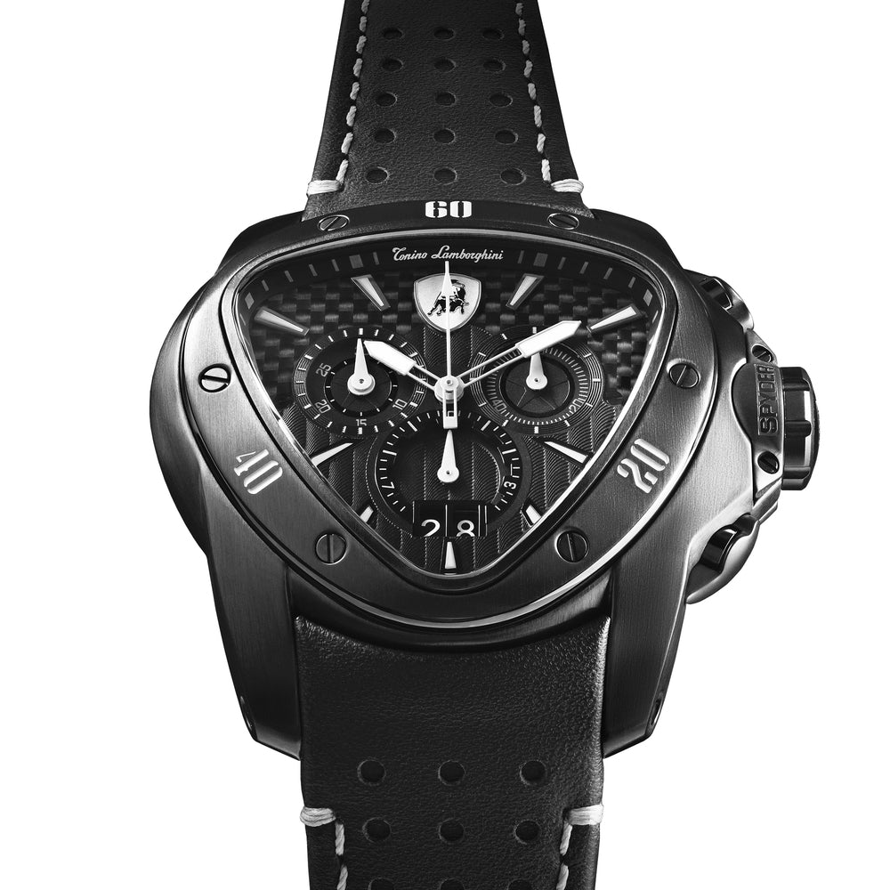 Tonino Lamborghini T9SD SPYDER Chronograph Black and White Quartz Watch