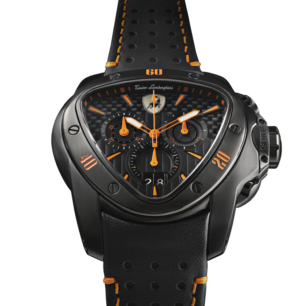 Tonino Lamborghini T9SB SPYDER Chronograph Black and Orange Quartz Watch