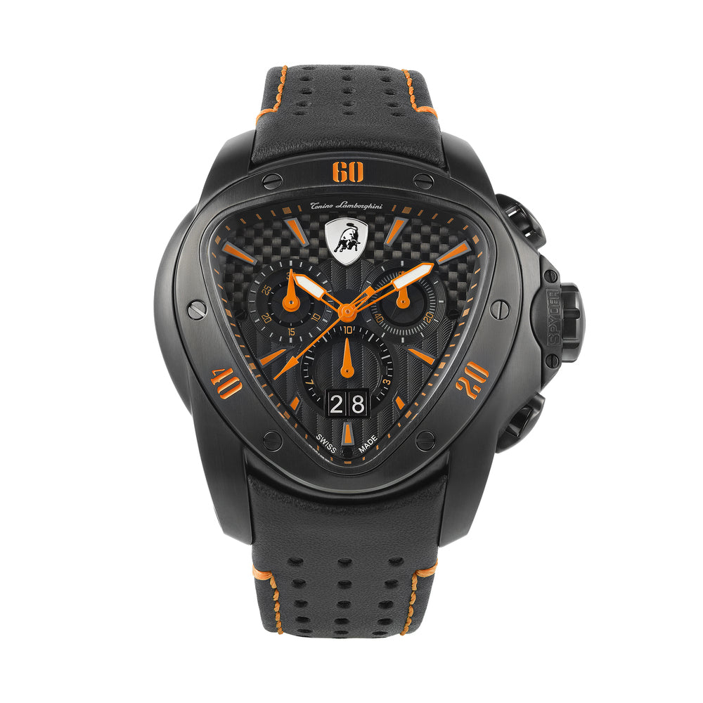 Tonino Lamborghini T9SB SPYDER Chronograph Black and Orange Quartz Watch