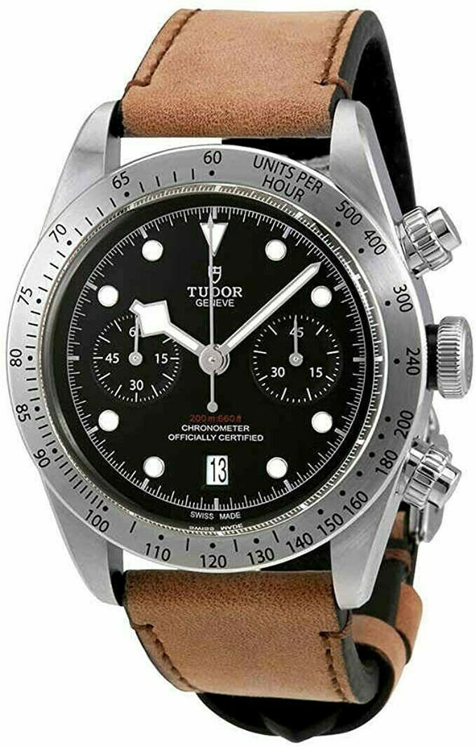 Tudor M79350-0005 Heritage Black Bay Chrono Automatic Brown Leather Watch